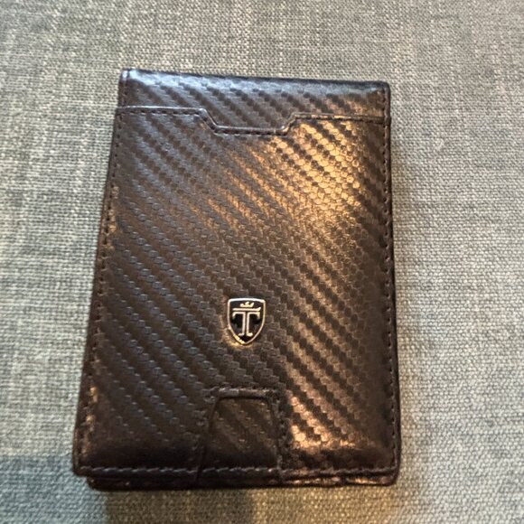 Travando Mens Slim Black Wallet with Money Clip Bifold - Picture 1 of 8
